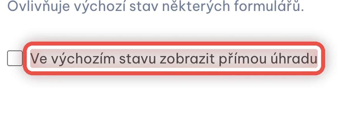Zblízka — Výchozí pohled u výkonů: Zapněte ho, jen pokud většinu pacientů účtujete přímo, ne pojišťovně. Pak klikněte na Uložit.