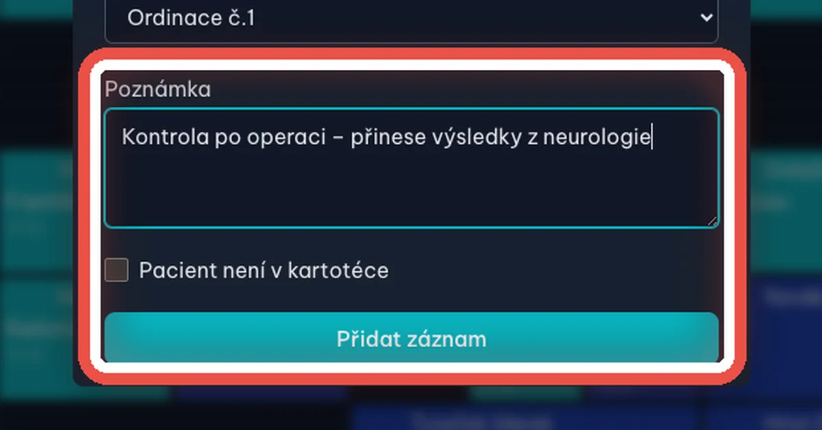 Detail — Přidejte poznámku a uložte