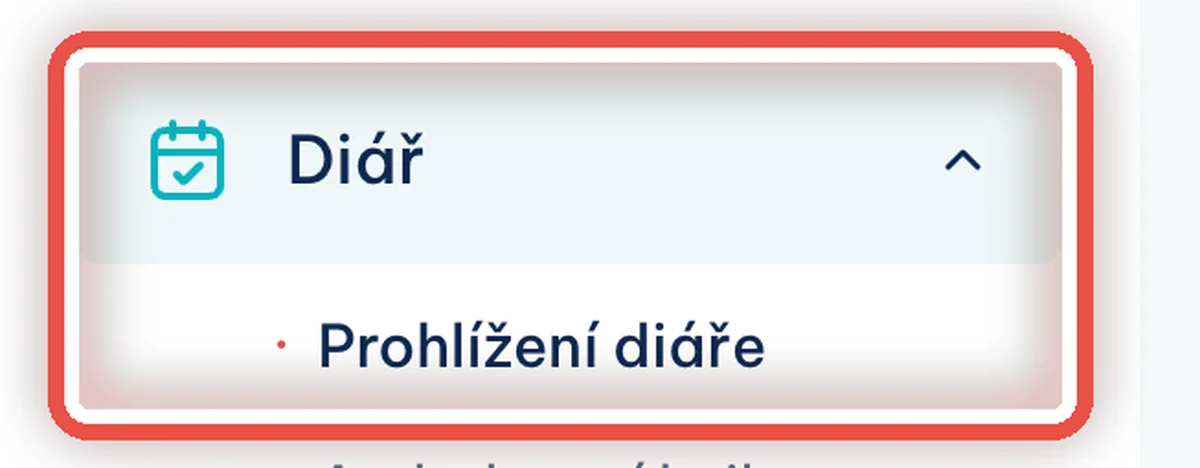 Zvětšený výřez — Otevřete diář