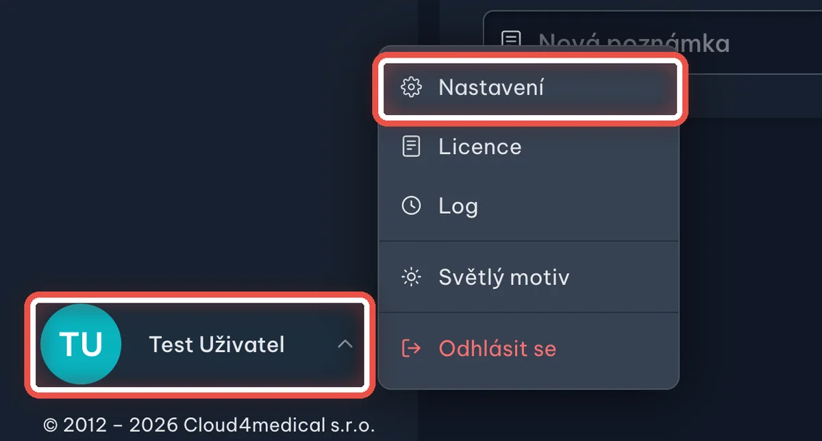 Detail — Otevřete Nastavení