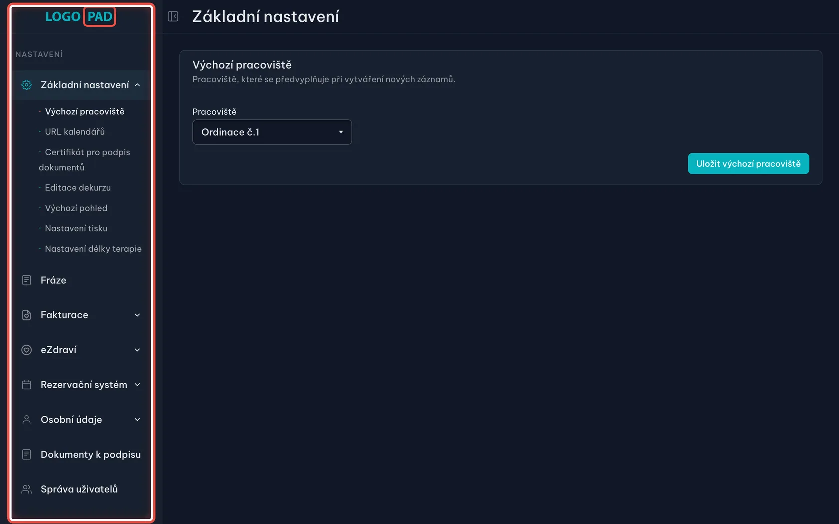 Krok 2 z 13 — Rozcestník všech nastavení: Vlevo je seznam skupin nastavení, vpravo obsah té, kterou máte vybranou. Pod skupinou se rozbalí její jednotlivé části a po kliknutí na část se vpravo ukáže jen ona.