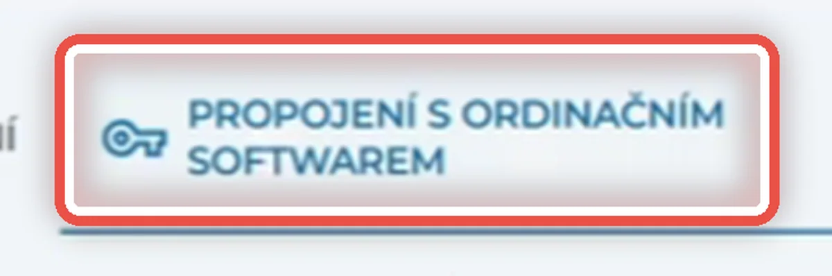 Detail — Kde se generuje klíč pro propojení s ordinačním softwarem