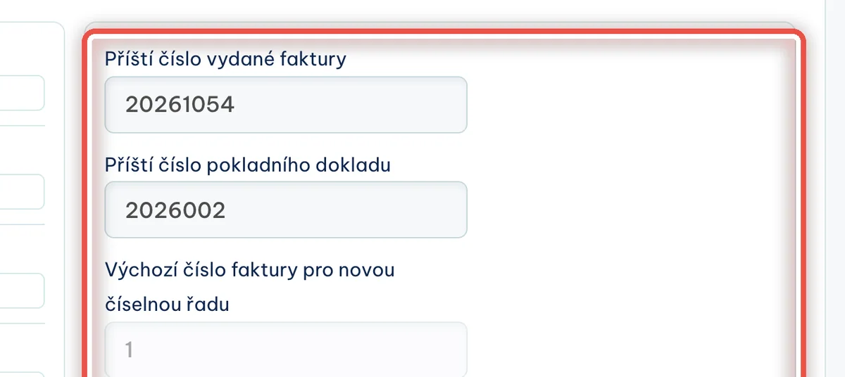 Detail — Nastavte, jakým číslem se začne