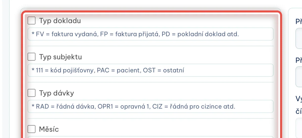 Detail — Určete, z čeho se skládá číslo dokladu