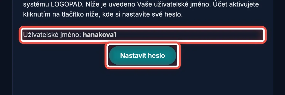 Detail — V e-mailu je vaše uživatelské jméno