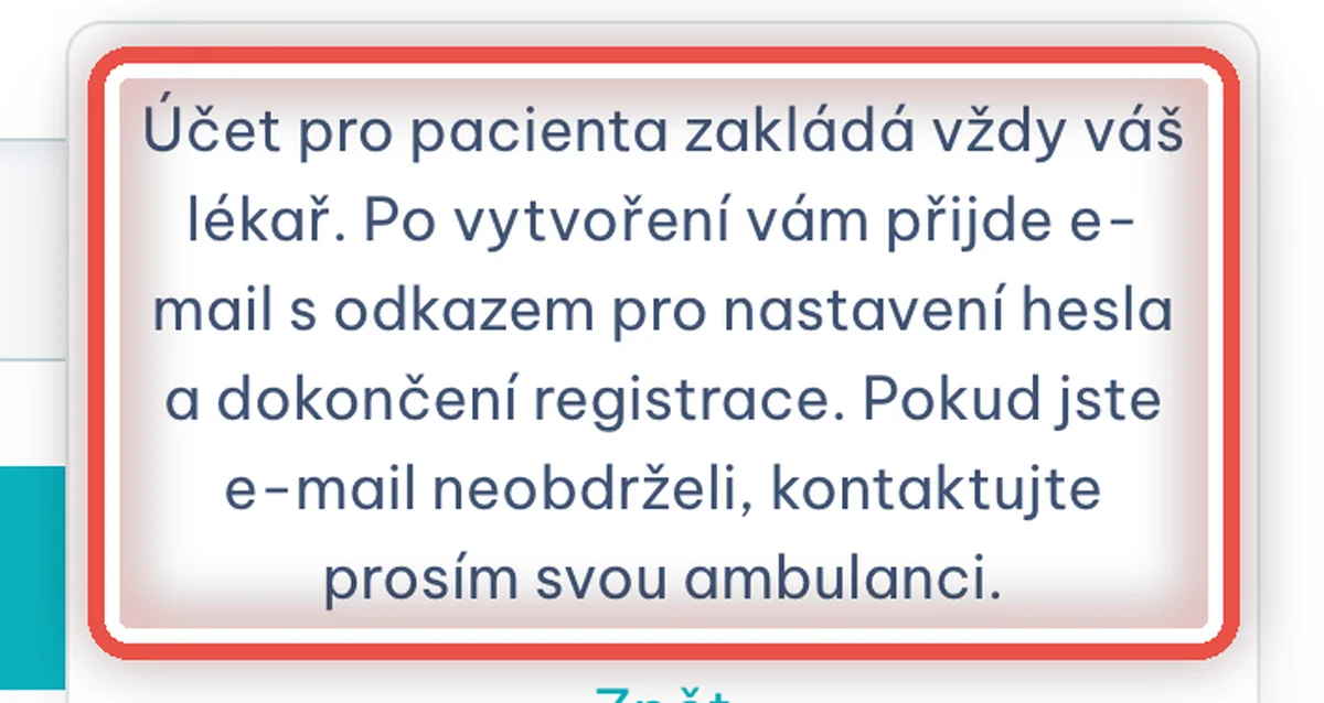 Detail — Účet vám založí ordinace