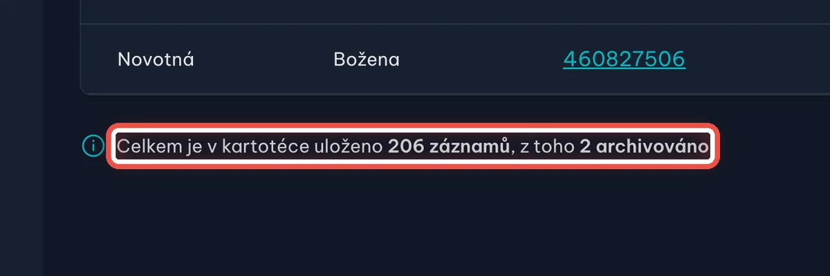 Zvětšenina místa, kam se klikne — Kolik pacientů v kartotéce máte