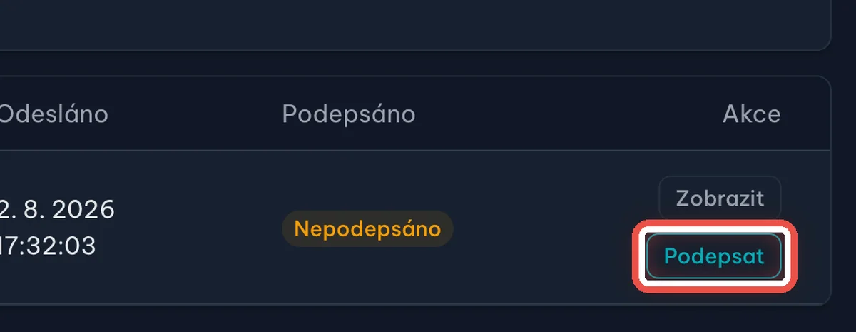 Detail — Najděte dokument v Podpisech
