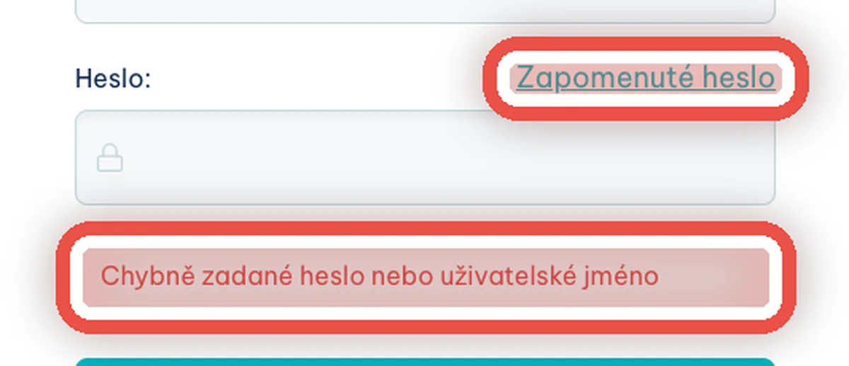 Detail — Když se přihlášení nepovede