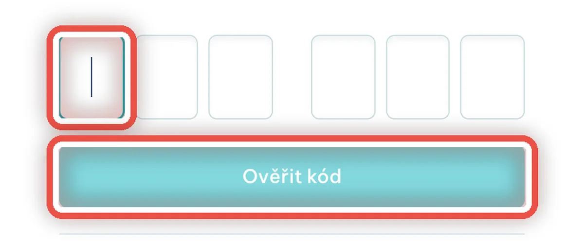 Detail — Ověření kódem z SMS