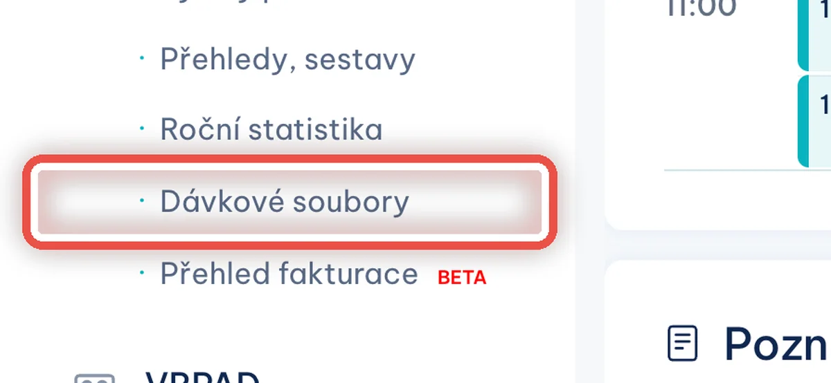 Detail — Klikněte na Dávkové soubory