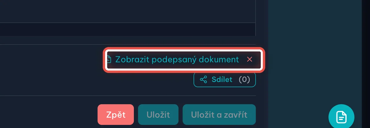 Detail — Hotovo – dekurz je podepsaný