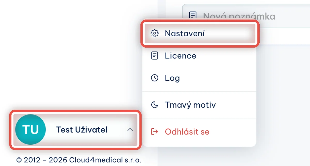 Detail — Otevřete Nastavení