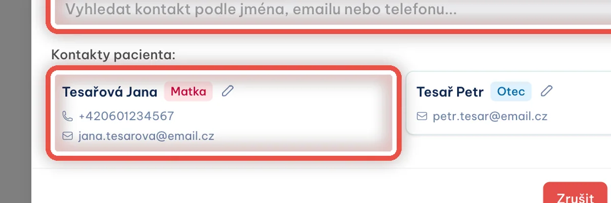 Detail — Rozhlédněte se v okně Sdílet dokument