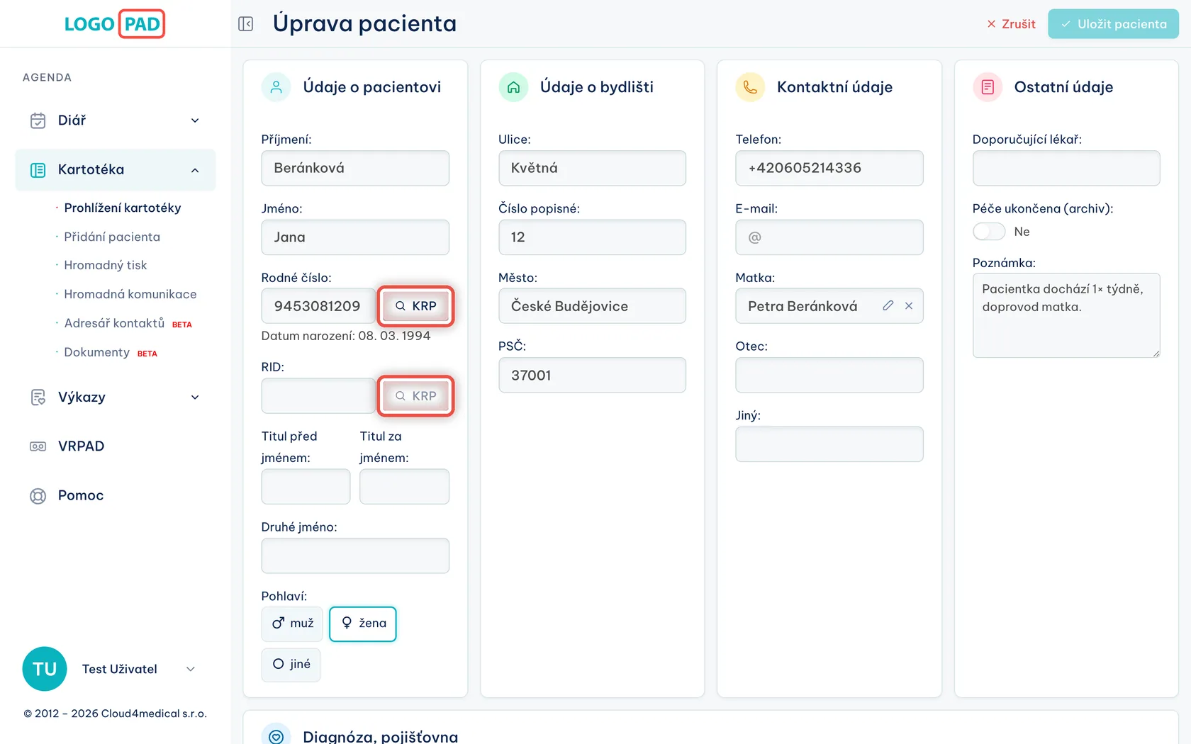Ověření v registru (KRP) — snímek obrazovky programu, krok 22 z 27