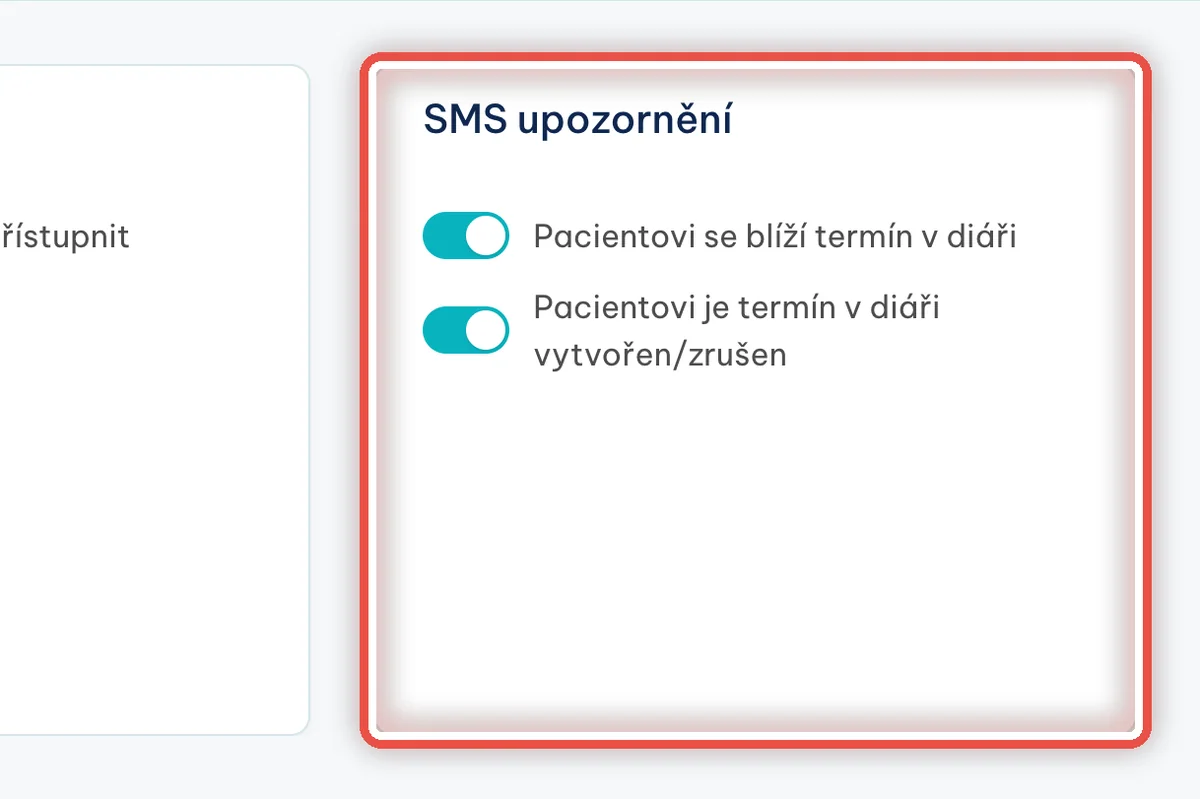 Detail — Najděte kartu SMS upozornění