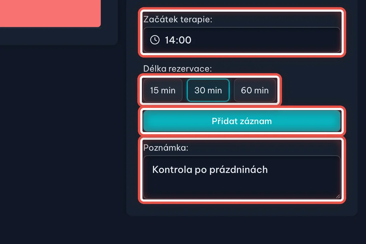 Detail — Klikněte na volný čas a vyplňte formulář