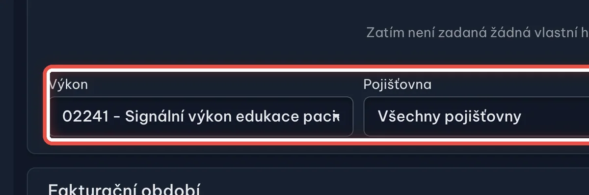 Detail — Výjimka pro jeden výkon (nepovinné)