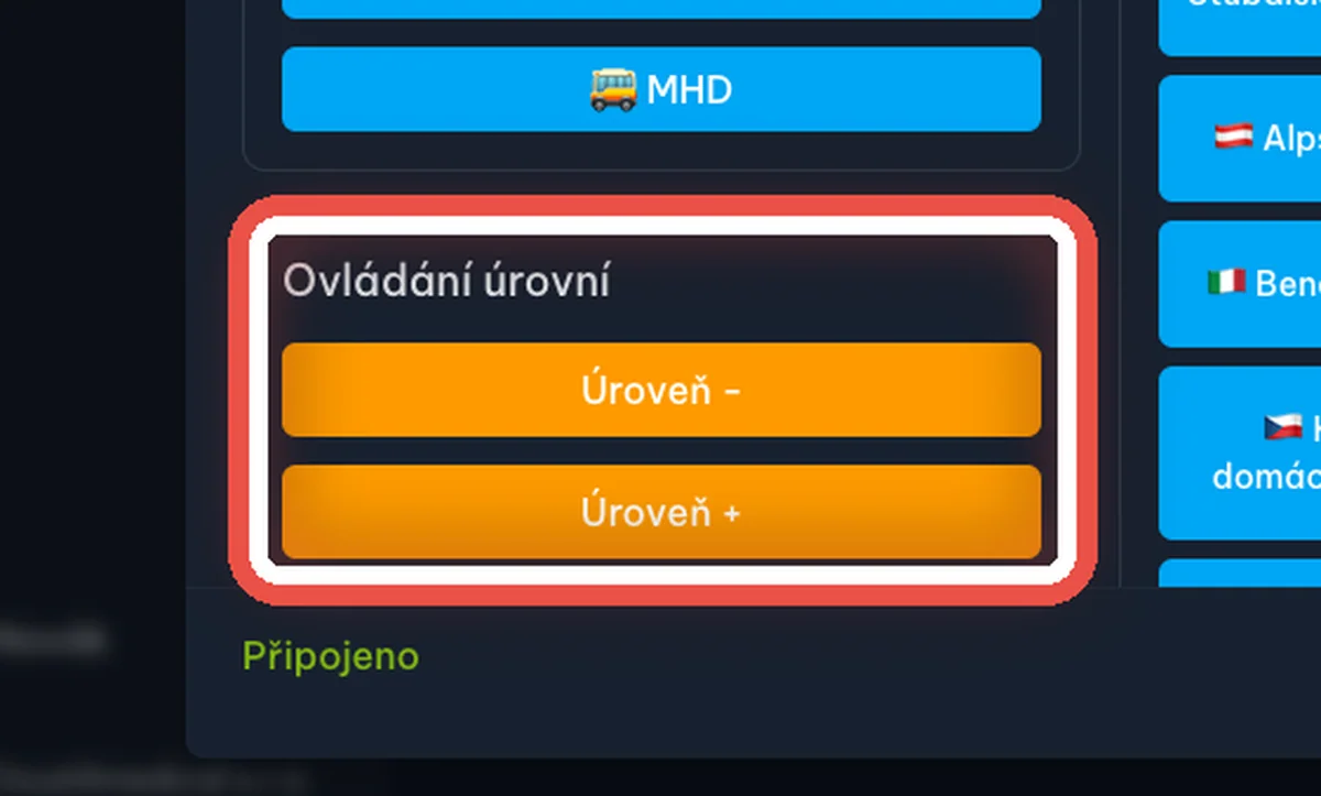 Zblízka: Přidejte nebo uberte úroveň