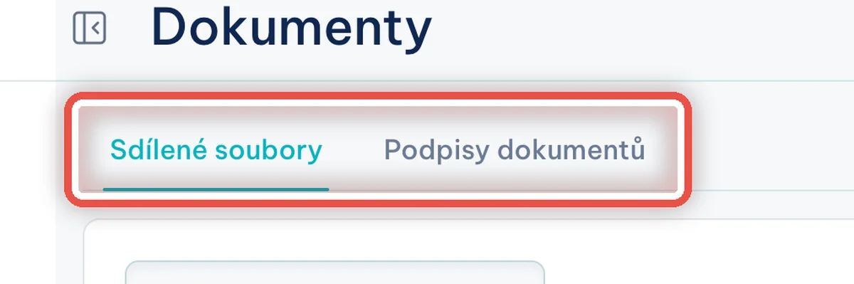 Detail — Dvě záložky v Dokumentech