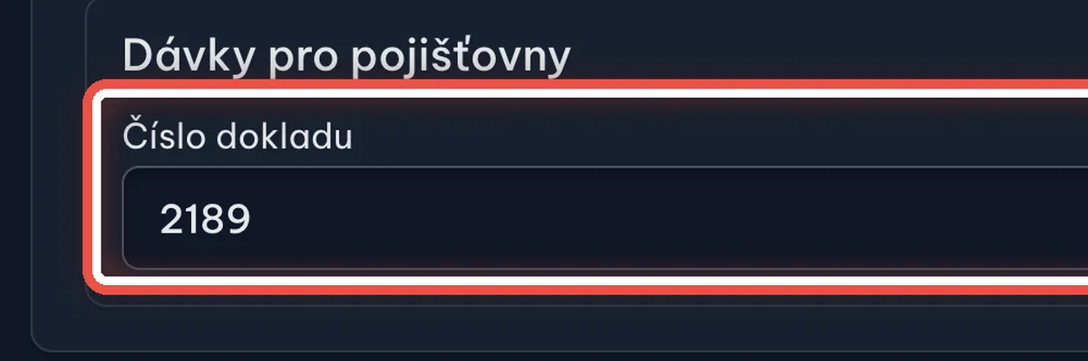 Detail — Vyplňte číslování dávek