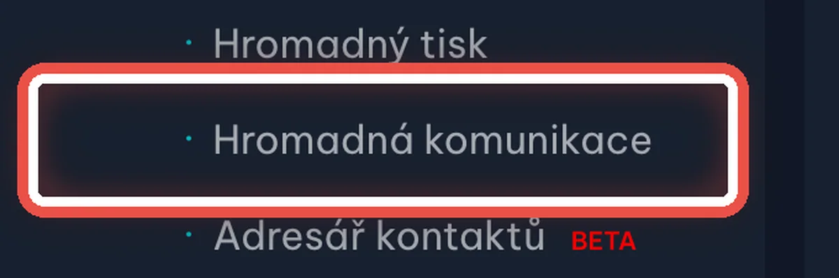Detail — Otevřete hromadnou komunikaci