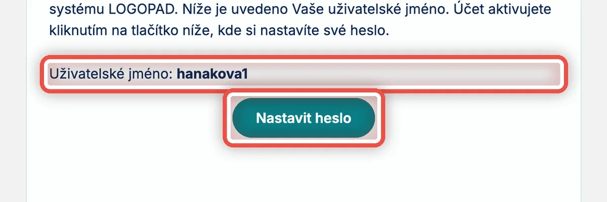 Detail — V e-mailu je vaše uživatelské jméno