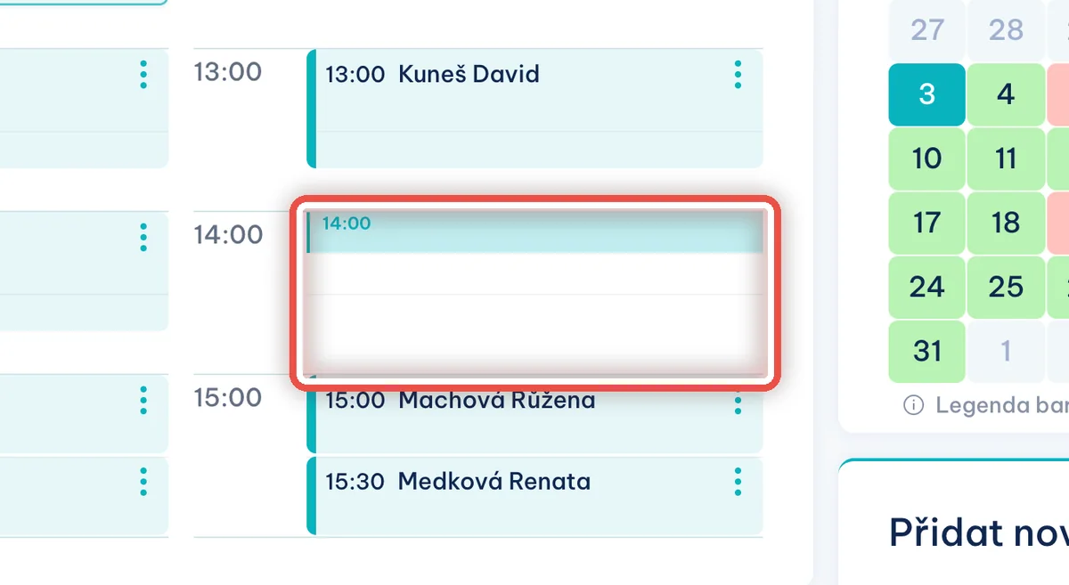Detail — Druhý způsob: rovnou z diáře