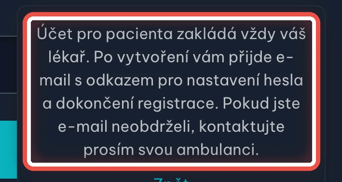 Detail — Účet vám založí ordinace