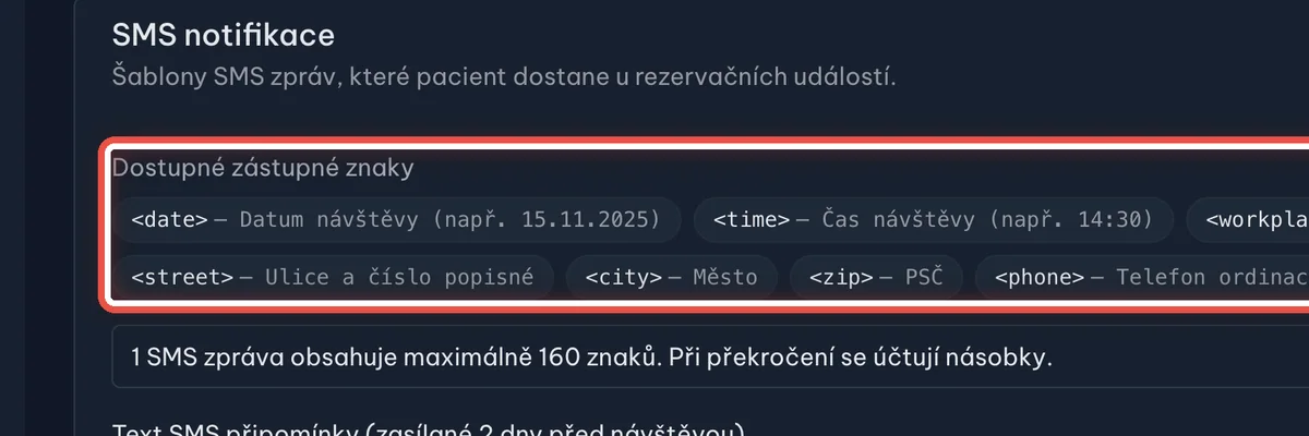 Detail — Prohlédněte si zástupné znaky
