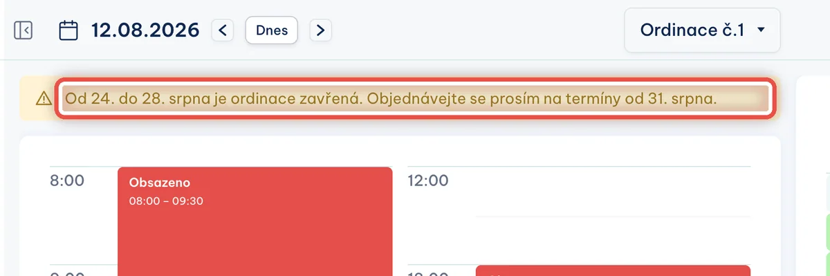 Detail — Žlutý pruh je vzkaz od ordinace