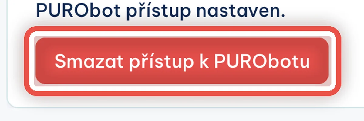 Detail — Jak propojení s PURObotem zrušit