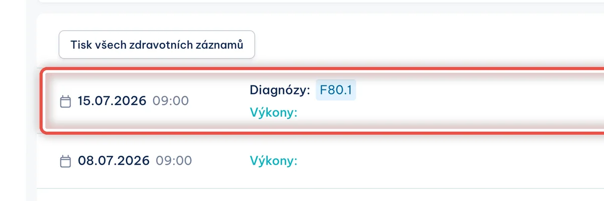Seznam dekurzů — zvětšené místo, kam se dívat