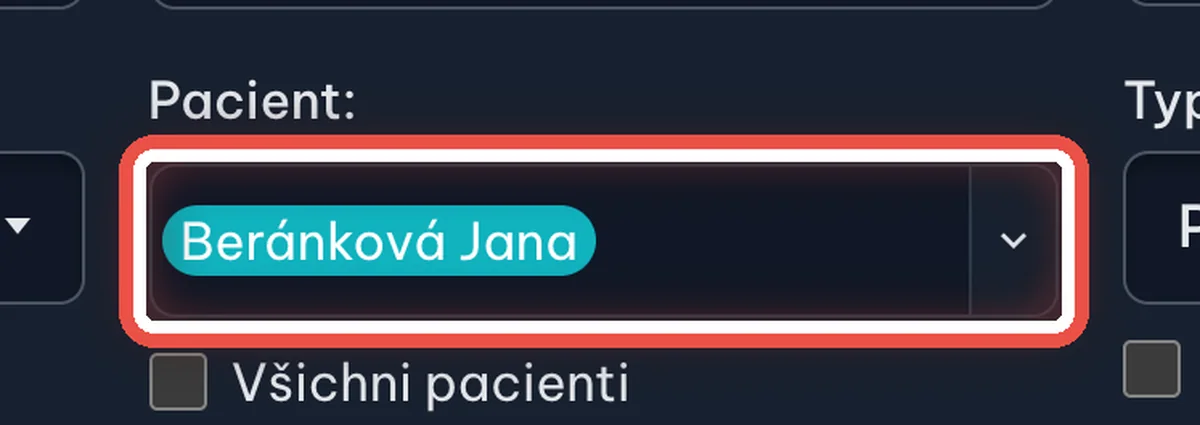 Detail — Zkontrolujte vybrané pacienty