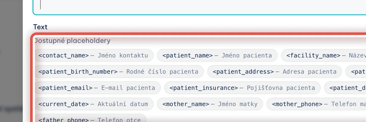 Detail — Napište text a použijte zástupné znaky