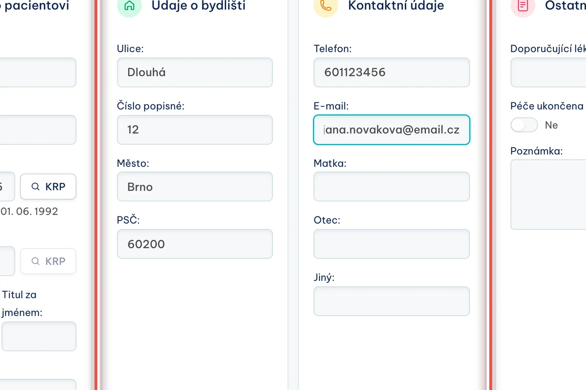 Detail — Doplňte bydliště a kontakt