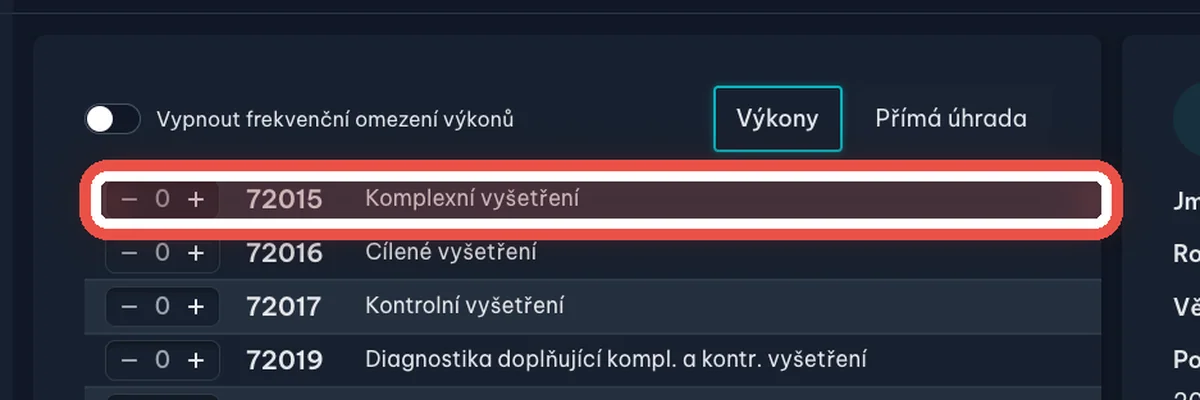 Detail — Vykažte výkony