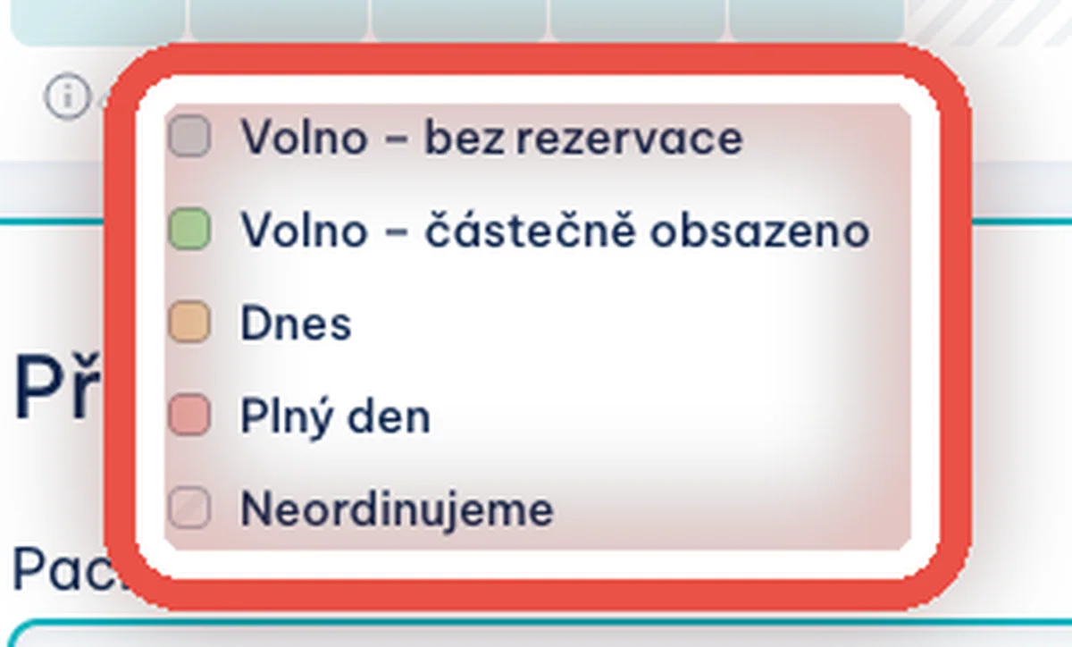 Zvětšený výřez — Co znamenají barvy dnů