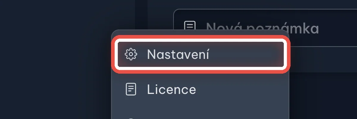 Detail — Otevřete Nastavení
