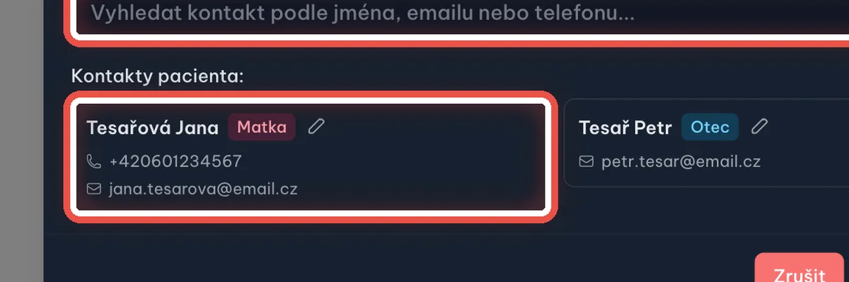 Detail — Rozhlédněte se v okně Sdílet dokument
