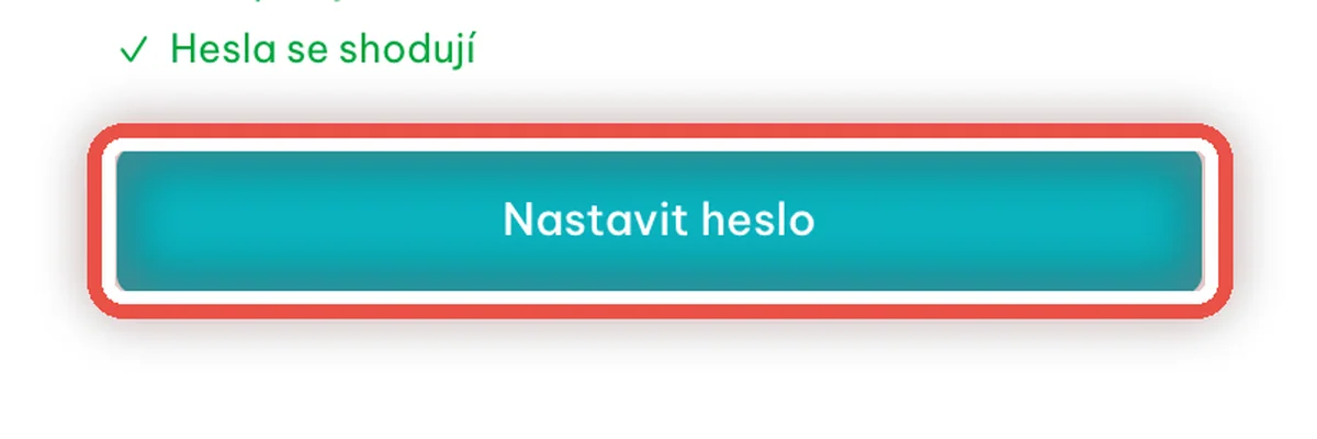 Detail — Poprvé si příjemce nastaví heslo
