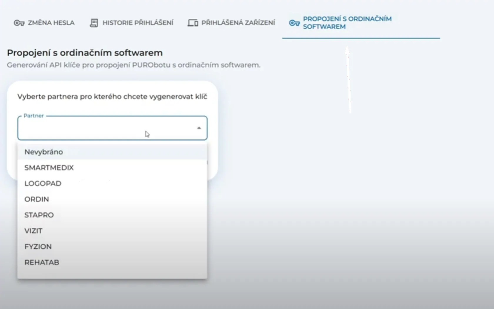 Snímek obrazovky ke kroku 4: Jak vygenerovat API klíč a zkopírovat ho