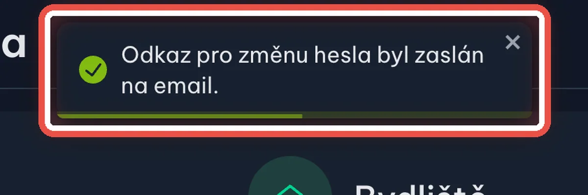 Detail — Program potvrdí odeslání