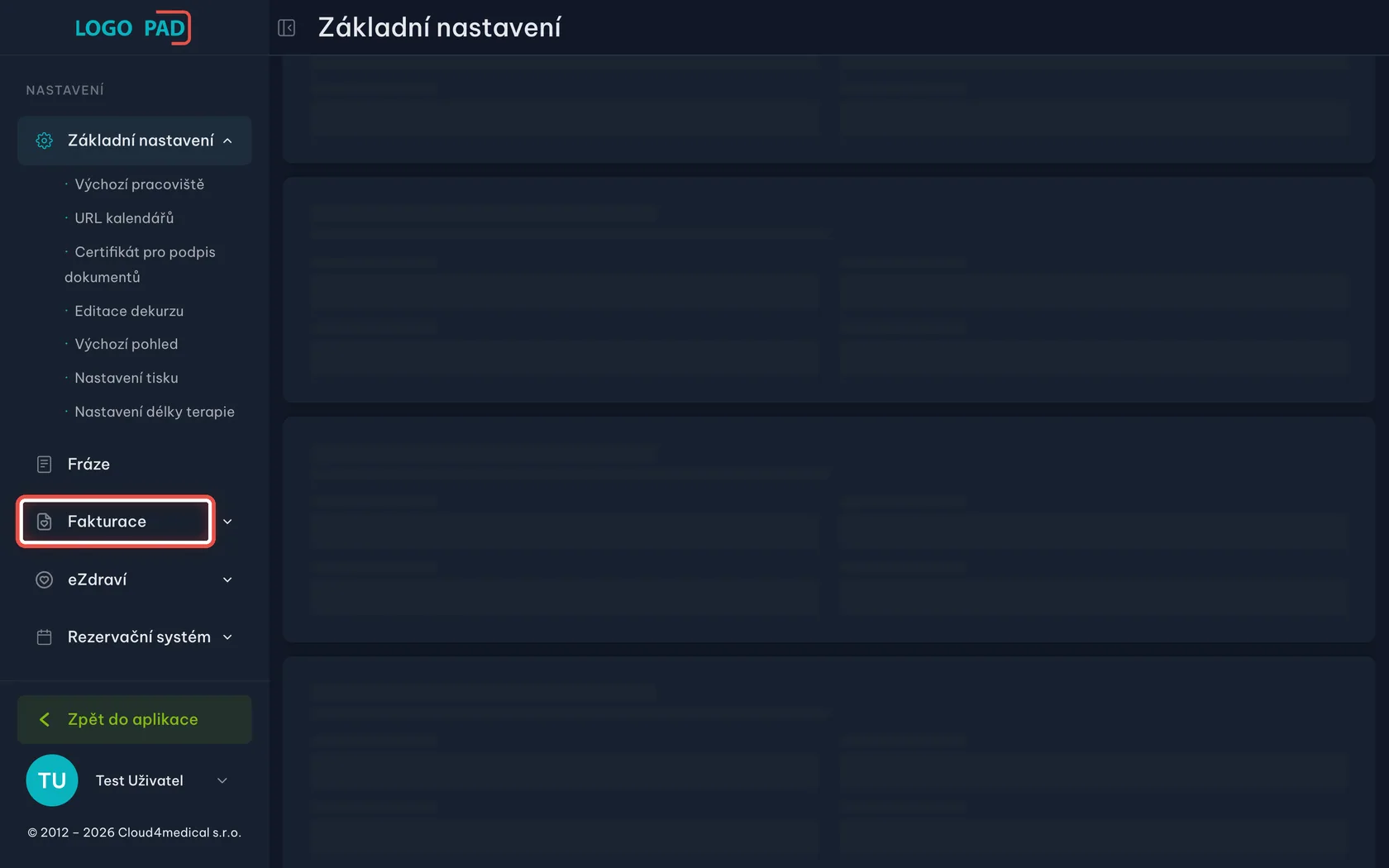 Snímek obrazovky ke kroku 2: Přejděte na Fakturaci