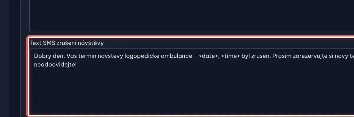 Detail — Napište text zrušení návštěvy