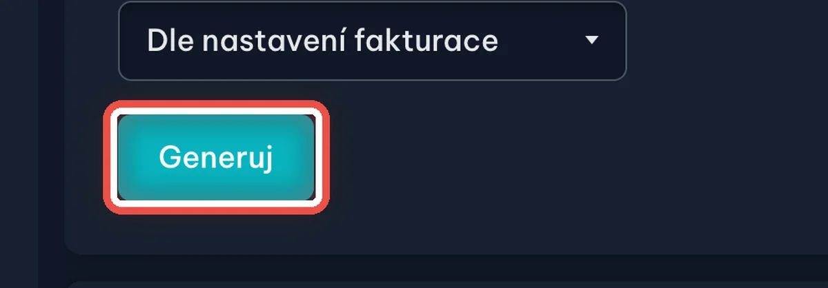 Detail — Klikněte na Generuj