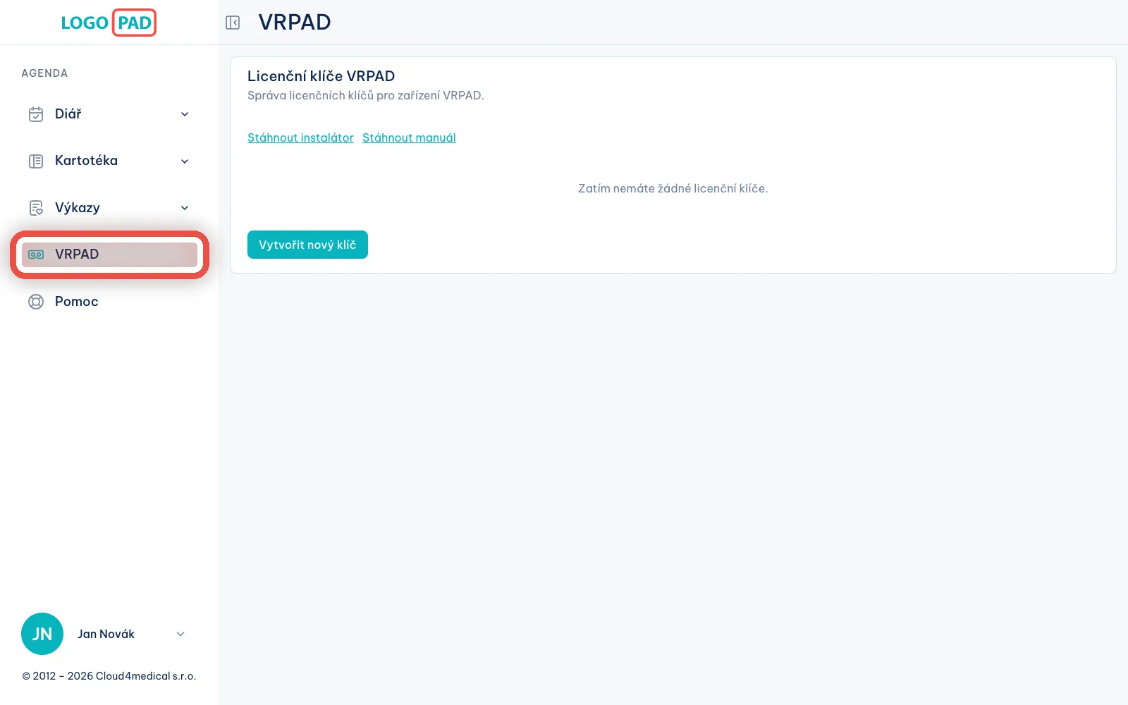 Otevřete VRPAD — snímek obrazovky, krok 1 z 21