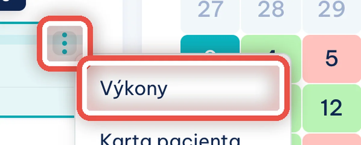 Detail — Otevřete výkony u návštěvy