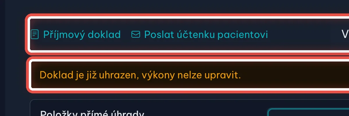 Detail — Doklad je vystavený