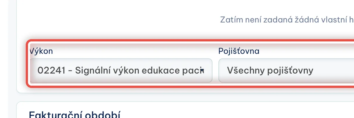 Detail — Výjimka pro jeden výkon (nepovinné)